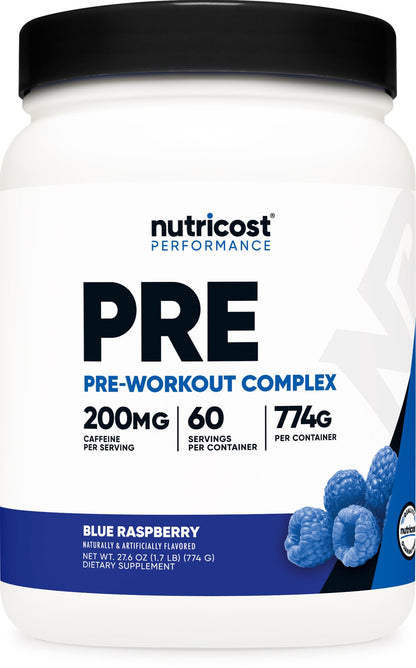 Nutricost Pre-Workout Complex Powder (60 Servings Blue Raspberry)