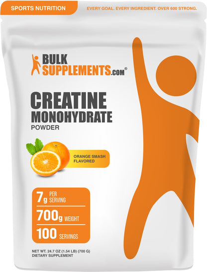 BulkSupplements.com Creatine Monohydrate Powder - Creatine Flavored Powder Supplement, Micronized - Mango Tango Flavor, 7g per Serving, 700g (1.5 lbs) (Pack of 1)