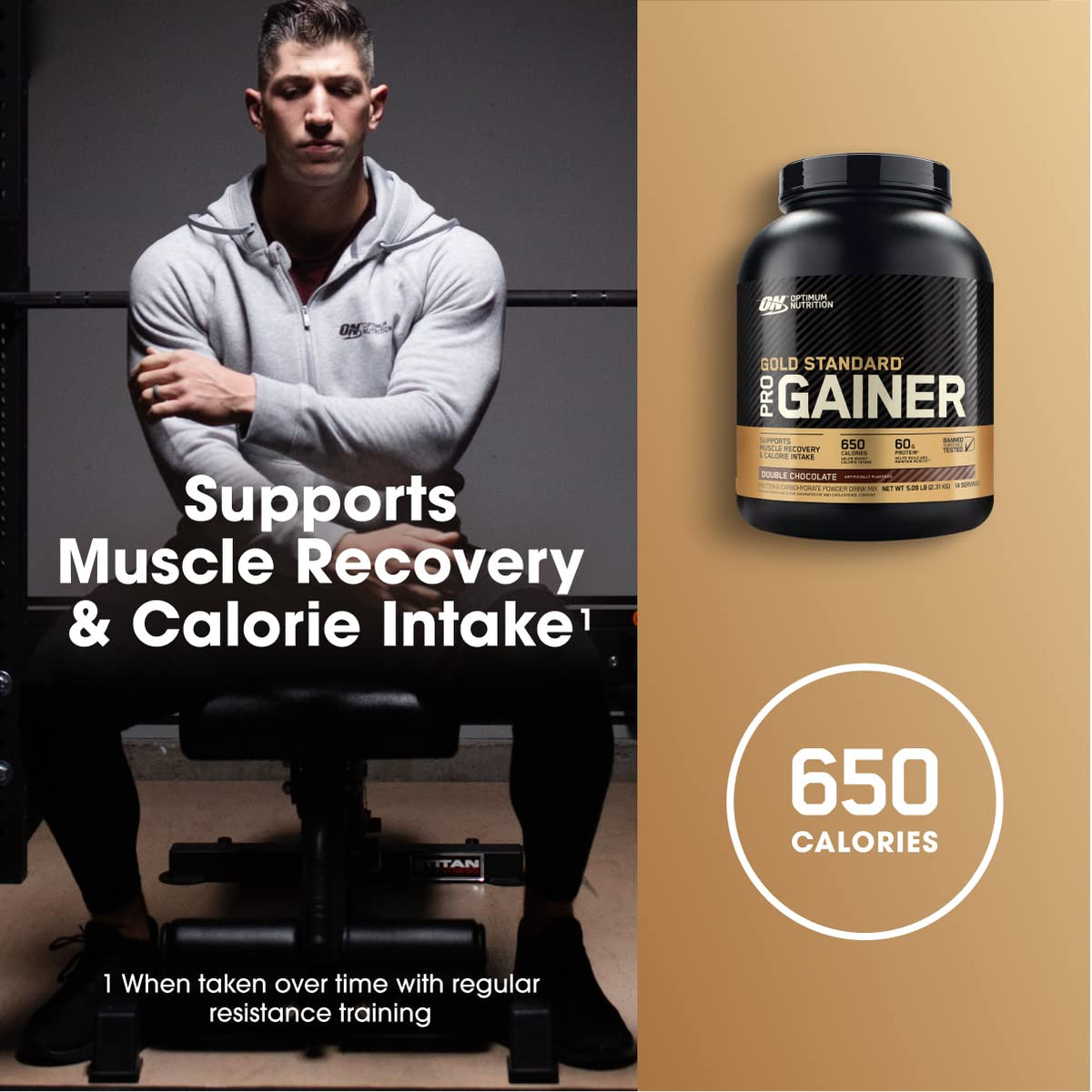 Optimum Nutrition Gold Standard Pro Gainer Protein, Double Chocolate, 10 LB
