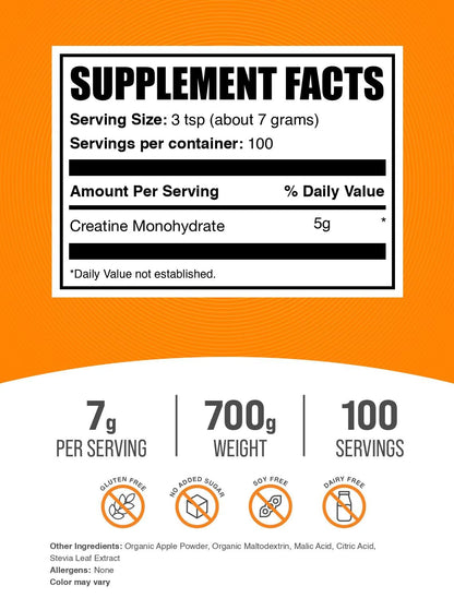 BulkSupplements.com Creatine Monohydrate Powder - Creatine Flavored Powder Supplement, Micronized - Mango Tango Flavor, 7g per Serving, 700g (1.5 lbs) (Pack of 1)