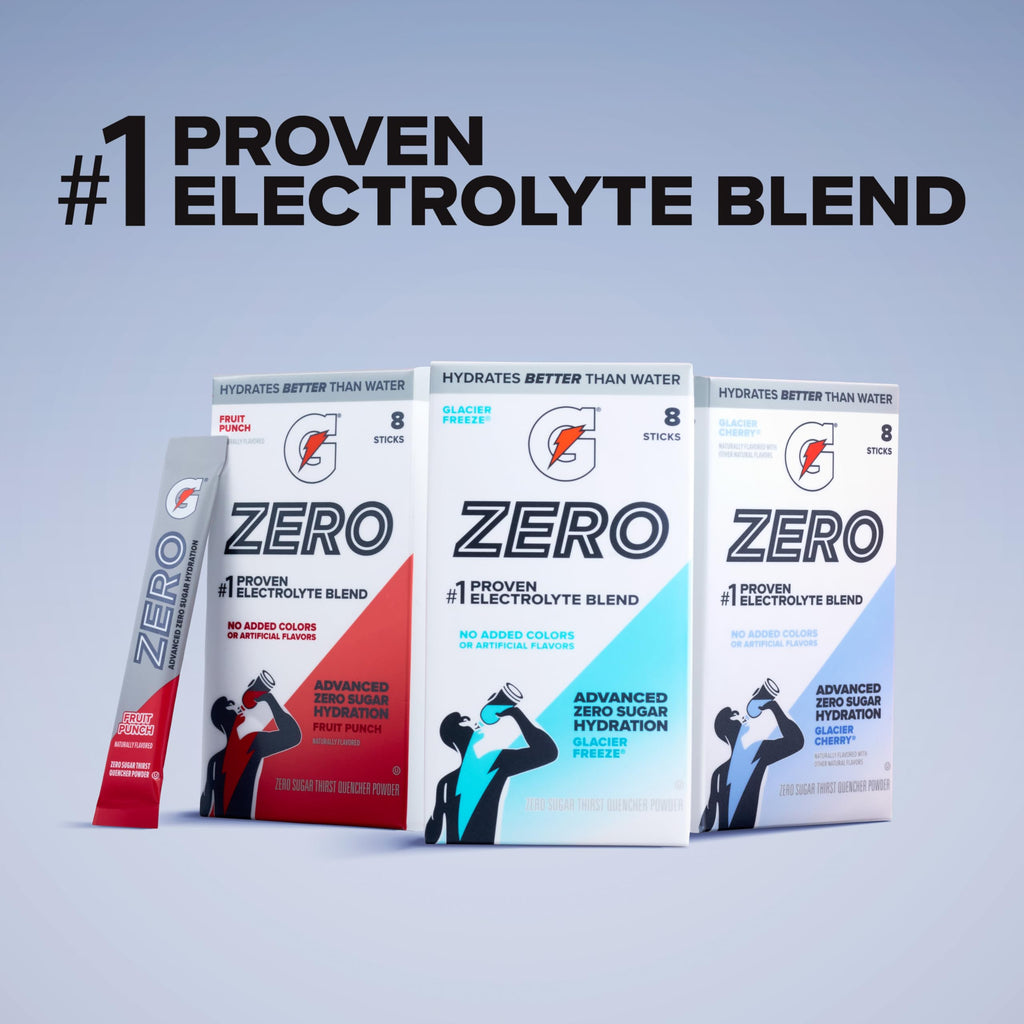Gatorade Zero Sugar Powder, 3 Flavor Variety Pack, (32 Servings)