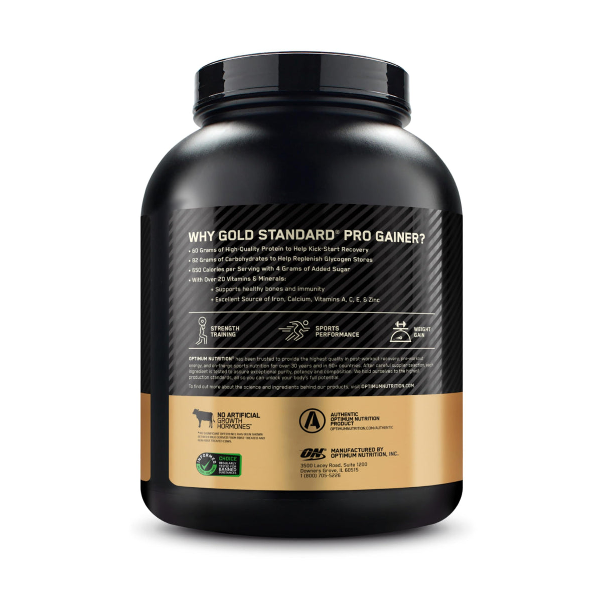 Optimum Nutrition Gold Standard Pro Gainer Protein, Double Chocolate, 10 LB