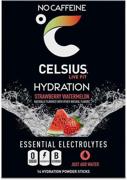 CELSIUS Hydration™ Blue Razz, Sugar Free Electrolyte Hydration Drink Mix (Pack of 14)