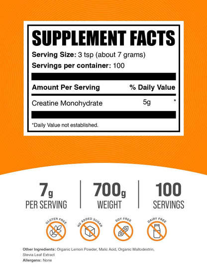 BulkSupplements.com Creatine Monohydrate Powder - Creatine Flavored Powder Supplement, Micronized - Mango Tango Flavor, 7g per Serving, 700g (1.5 lbs) (Pack of 1)