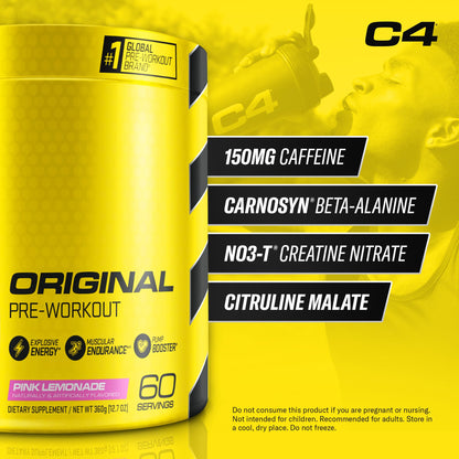 C4 Original Pre Workout with 150mg Caffeine, Fruit Punch, 60 Servings