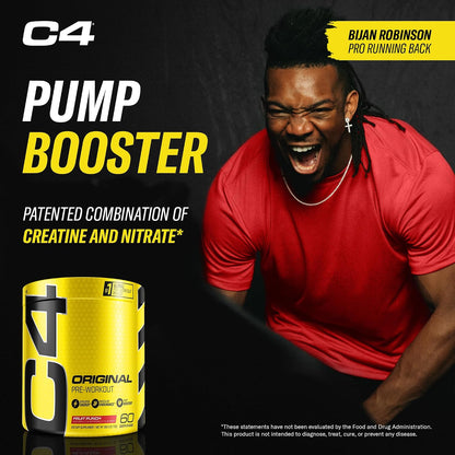 C4 Original Pre Workout with 150mg Caffeine, Fruit Punch, 60 Servings