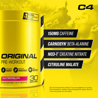 C4 Original Pre Workout with 150mg Caffeine, Fruit Punch, 60 Servings