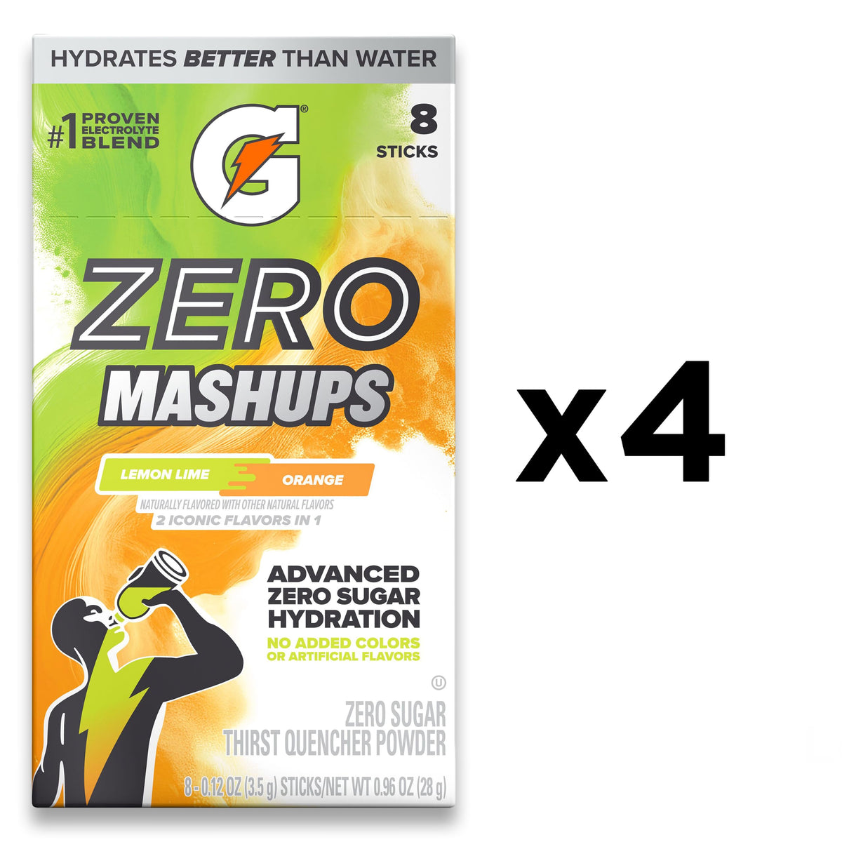 Gatorade Zero Sugar Powder, 3 Flavor Variety Pack, (32 Servings)