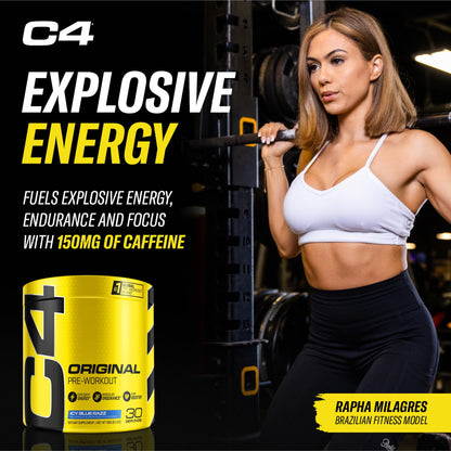 C4 Original Pre Workout with 150mg Caffeine, Fruit Punch, 60 Servings