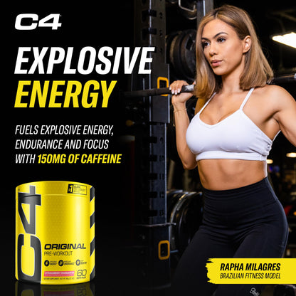 C4 Original Pre Workout with 150mg Caffeine, Fruit Punch, 60 Servings