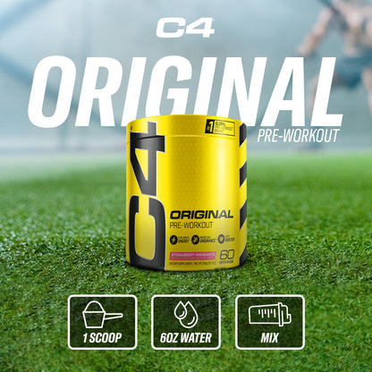 C4 Original Pre Workout with 150mg Caffeine, Fruit Punch, 60 Servings