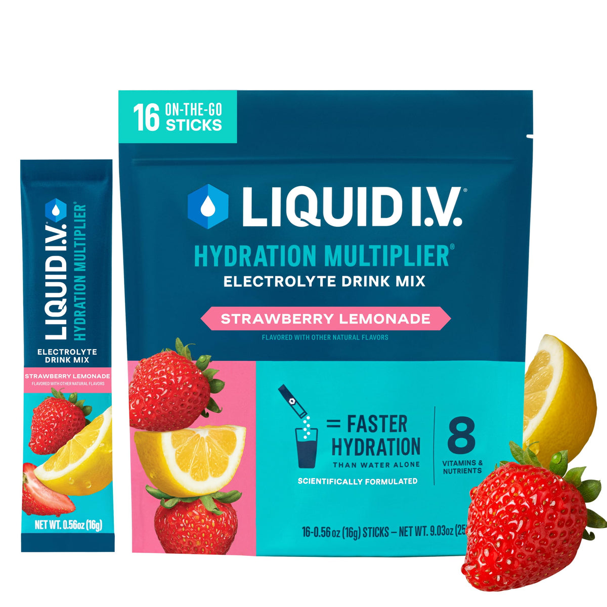 Liquid I.V. Hydration Electrolytes, Lemon Lime, 16 Count