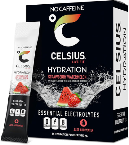 CELSIUS Hydration™ Blue Razz, Sugar Free Electrolyte Hydration Drink Mix (Pack of 14)