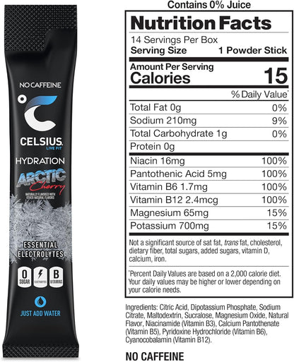 CELSIUS Hydration™ Blue Razz, Sugar Free Electrolyte Hydration Drink Mix (Pack of 14)