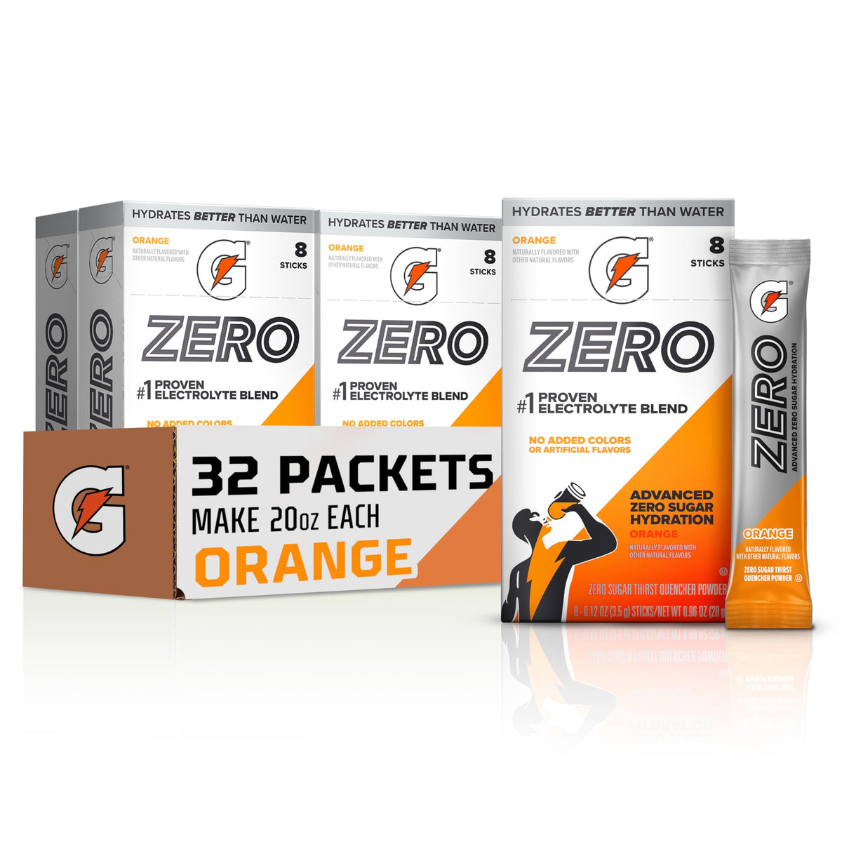 Gatorade Zero Sugar Powder, 3 Flavor Variety Pack, (32 Servings)