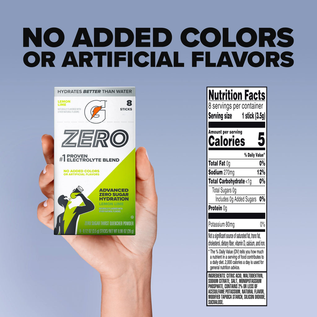 Gatorade Zero Sugar Powder, 3 Flavor Variety Pack, (32 Servings)