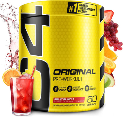 C4 Original Pre Workout with 150mg Caffeine, Fruit Punch, 60 Servings