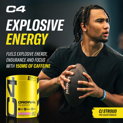 C4 Original Pre Workout with 150mg Caffeine, Fruit Punch, 60 Servings