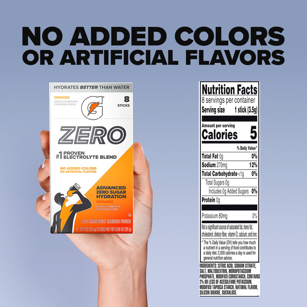 Gatorade Zero Sugar Powder, 3 Flavor Variety Pack, (32 Servings)