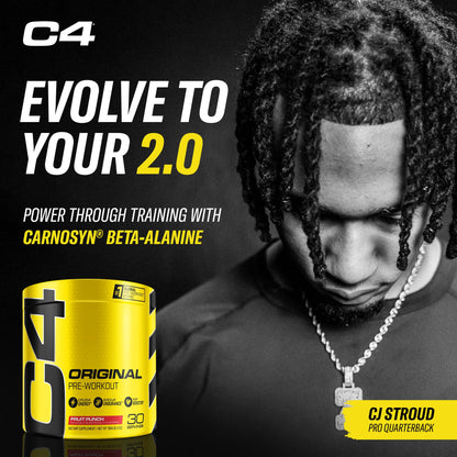 C4 Original Pre Workout with 150mg Caffeine, Fruit Punch, 60 Servings