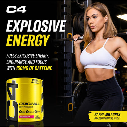 C4 Original Pre Workout with 150mg Caffeine, Fruit Punch, 60 Servings